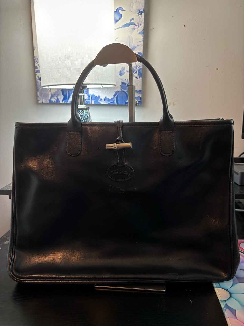 Rare Archival Vintage Longchamp Roseau Large Leather Tote Bag - Made in France